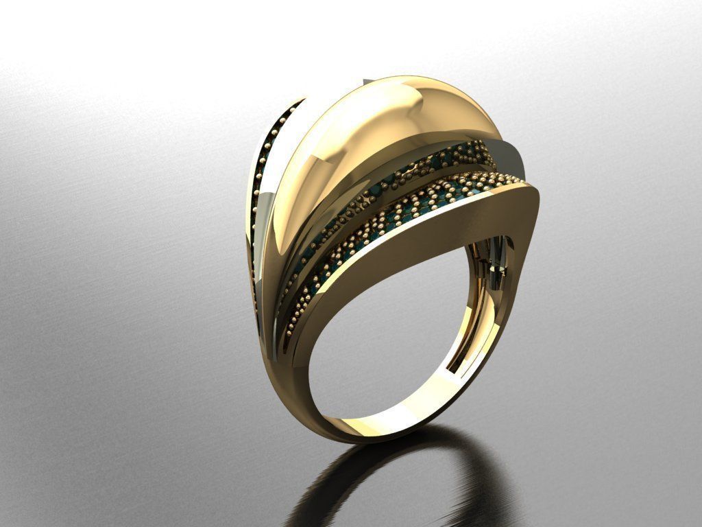 P129- Diamond ring 3D print model_3