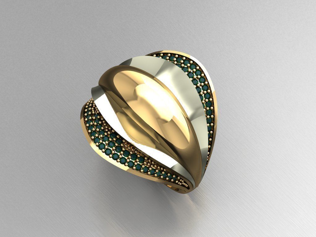 P129- Diamond ring 3D print model_2
