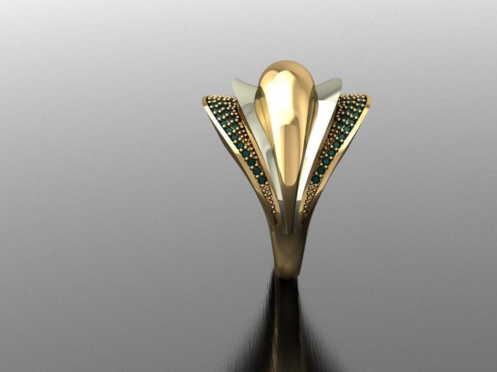 P129- Diamond ring 3D print model_4