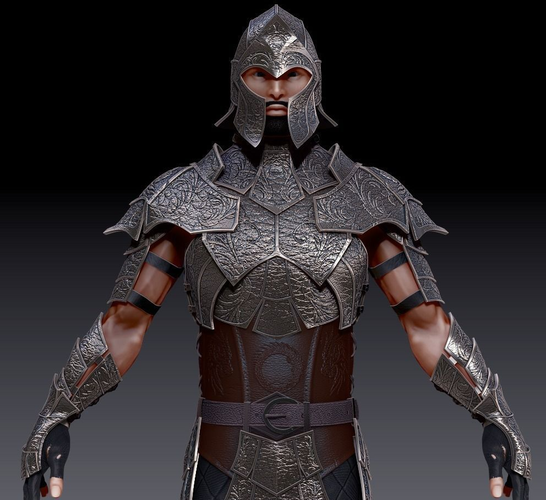 Warrior High Poly knight in armor