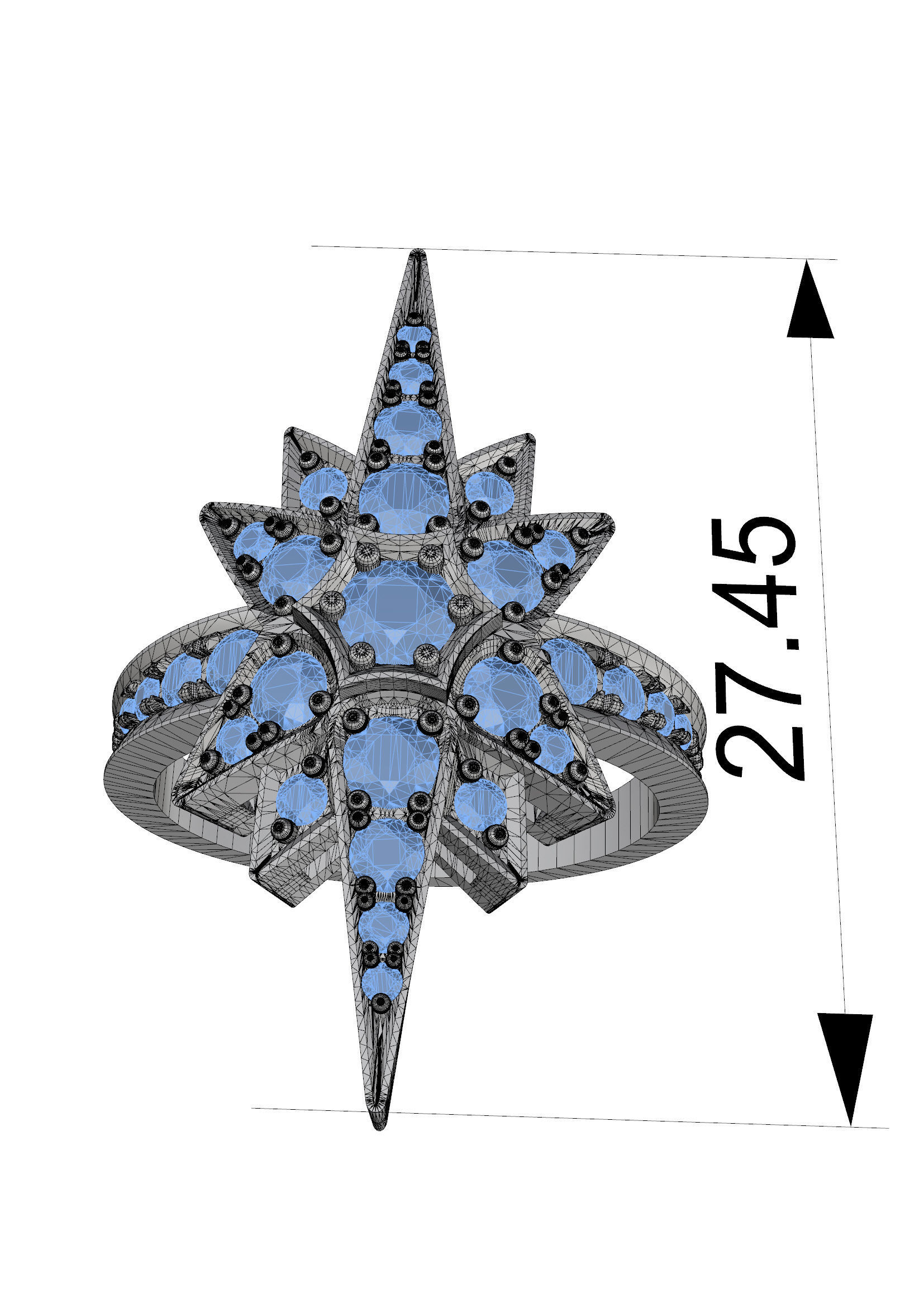 Ring Star Medium 3D print model_3