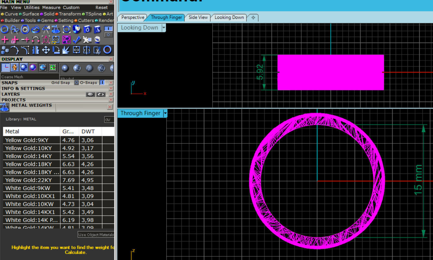 Wedding rings leaf texture 3D print model 3D print model_10
