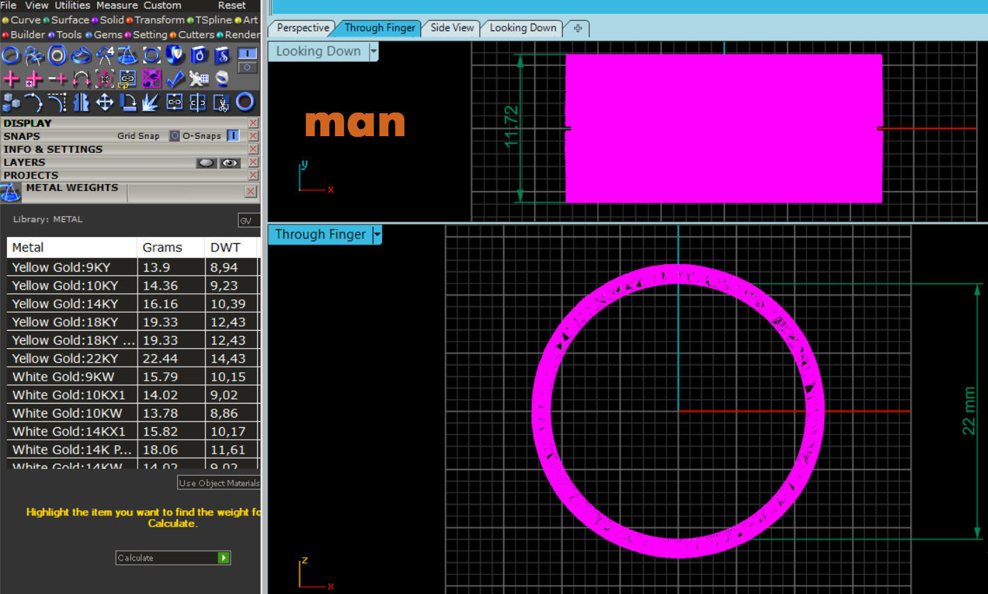 Wedding rings leaf texture 3D print model 3D print model_13