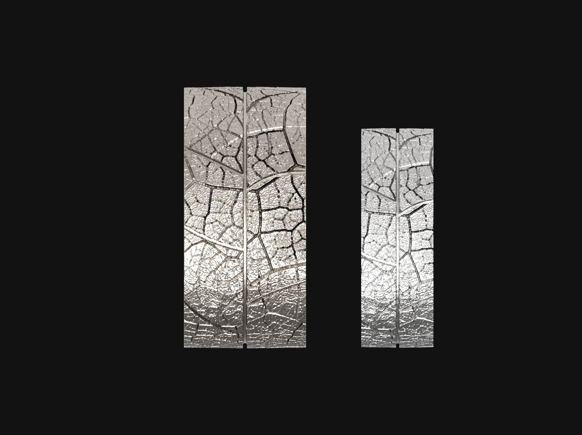 Wedding rings leaf texture 3D print model 3D print model_24