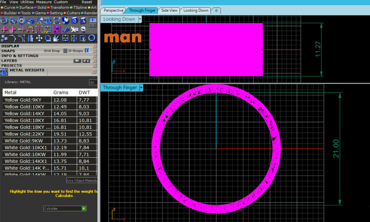 Wedding rings leaf texture 3D print model 3D print model_14