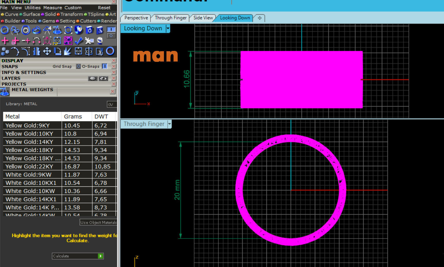 Wedding rings leaf texture 3D print model 3D print model_7