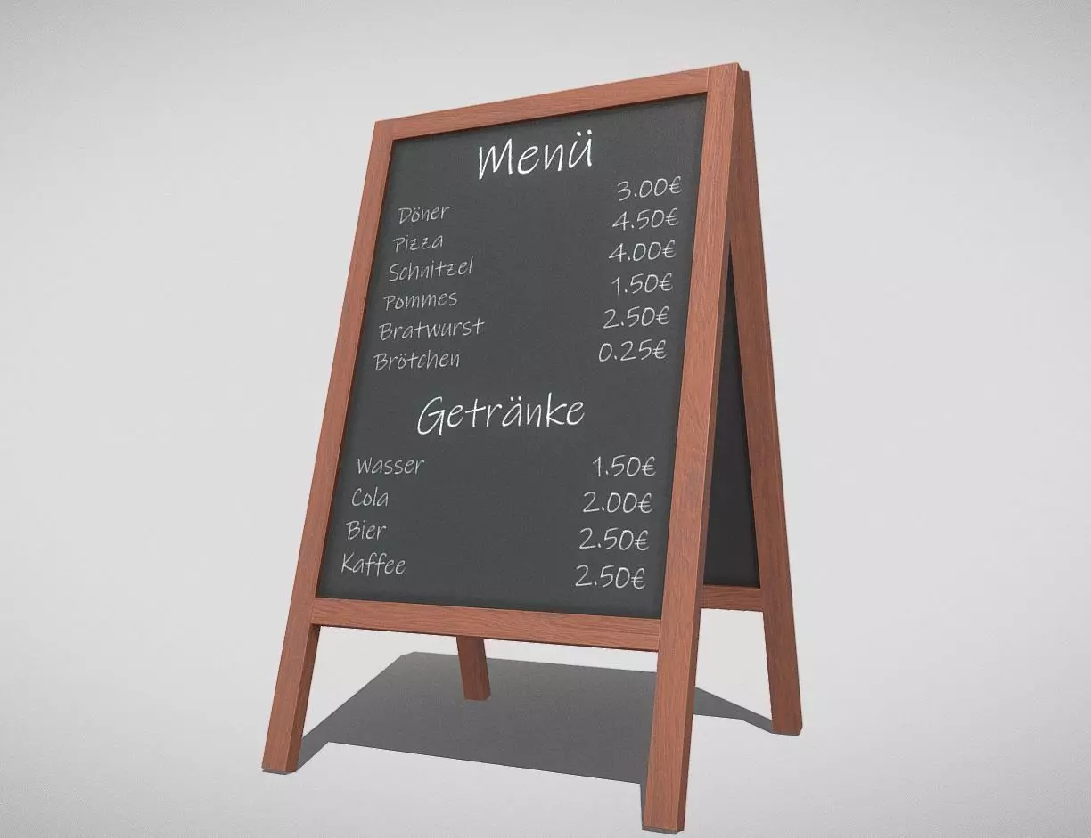 Gastro-Aufsteller Kundenstopper 1 Low-poly 3D model