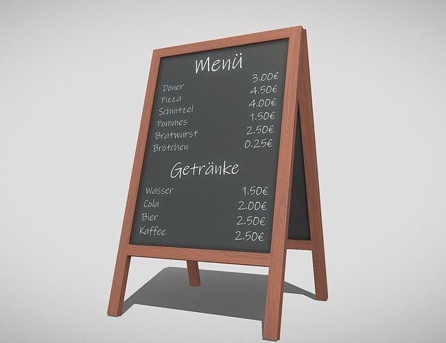 Gastro-Aufsteller Kundenstopper 1  Low-poly 3D model