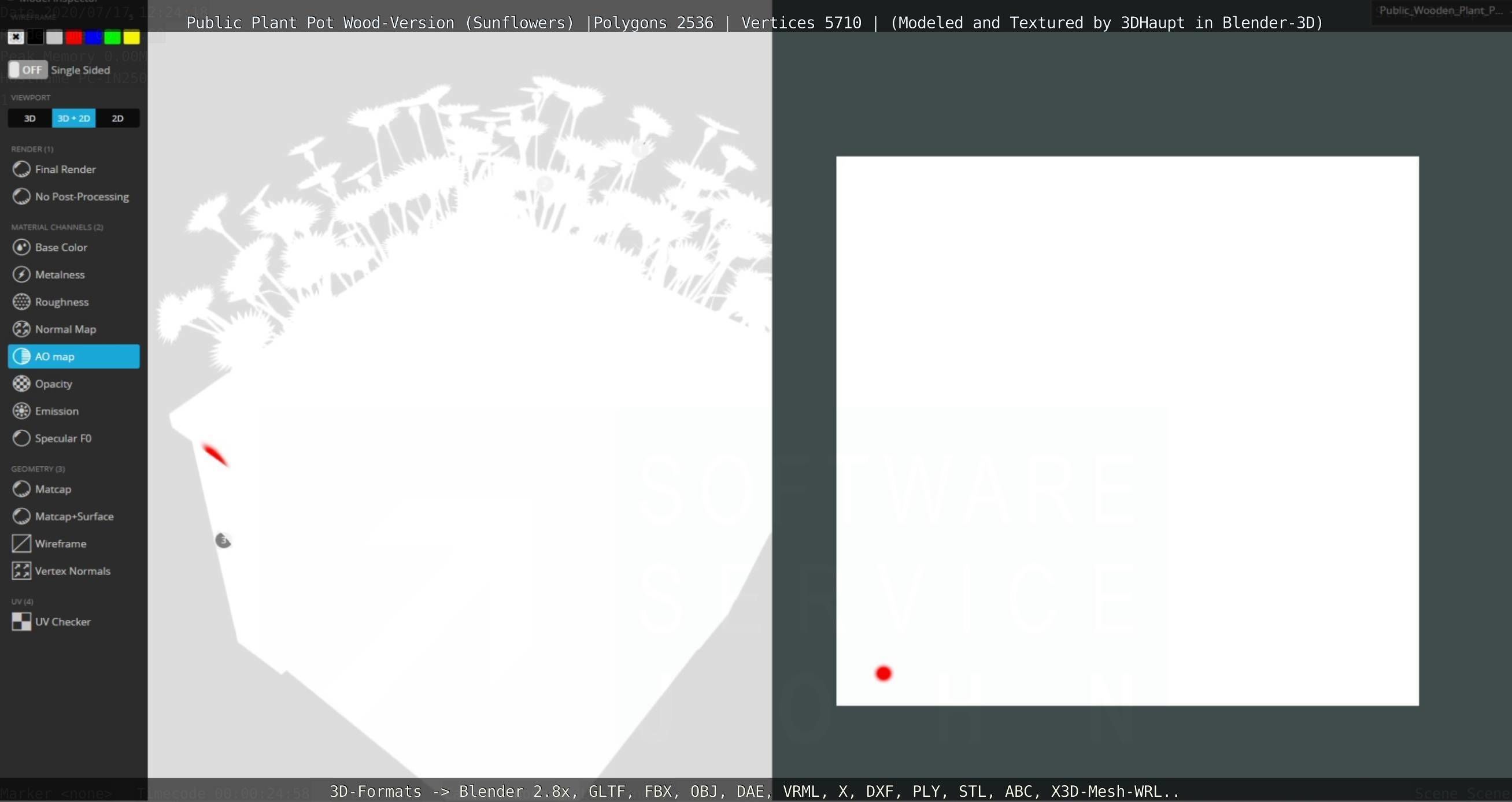 Public Plant Pot Wood-Version with Sunflowers Low-poly 3D model_111