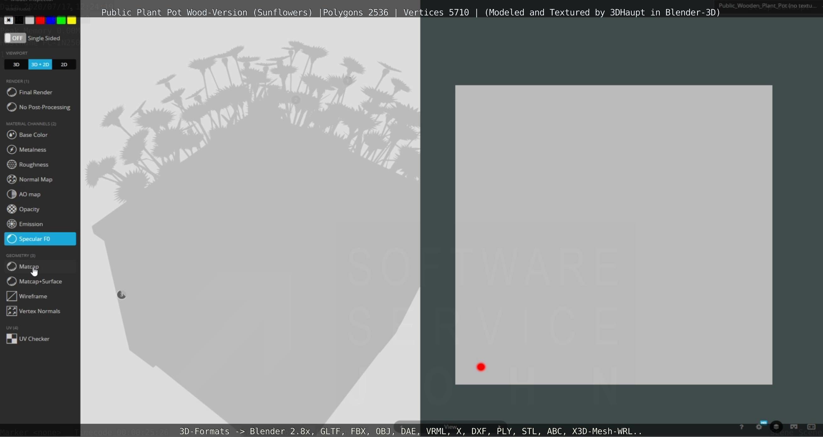 Public Plant Pot Wood-Version with Sunflowers Low-poly 3D model_113