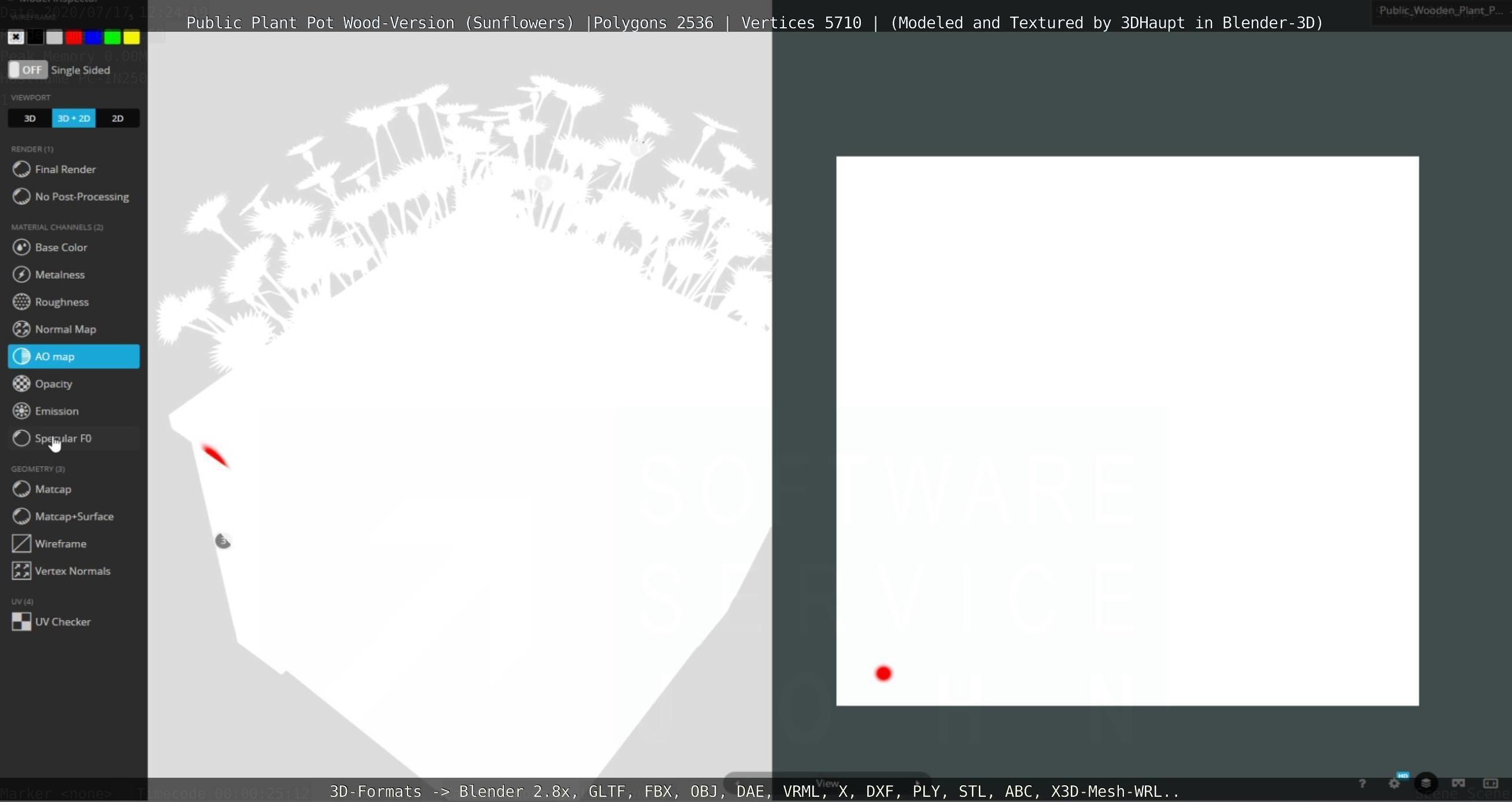 Public Plant Pot Wood-Version with Sunflowers Low-poly 3D model_112