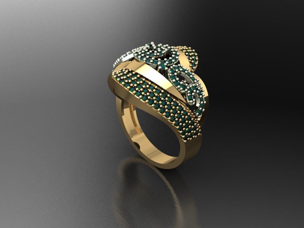 P140- Diamond ring 3D print model_1
