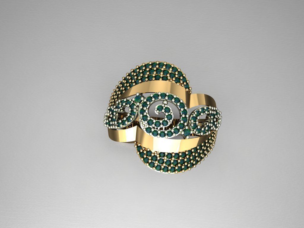 P140- Diamond ring 3D print model_3