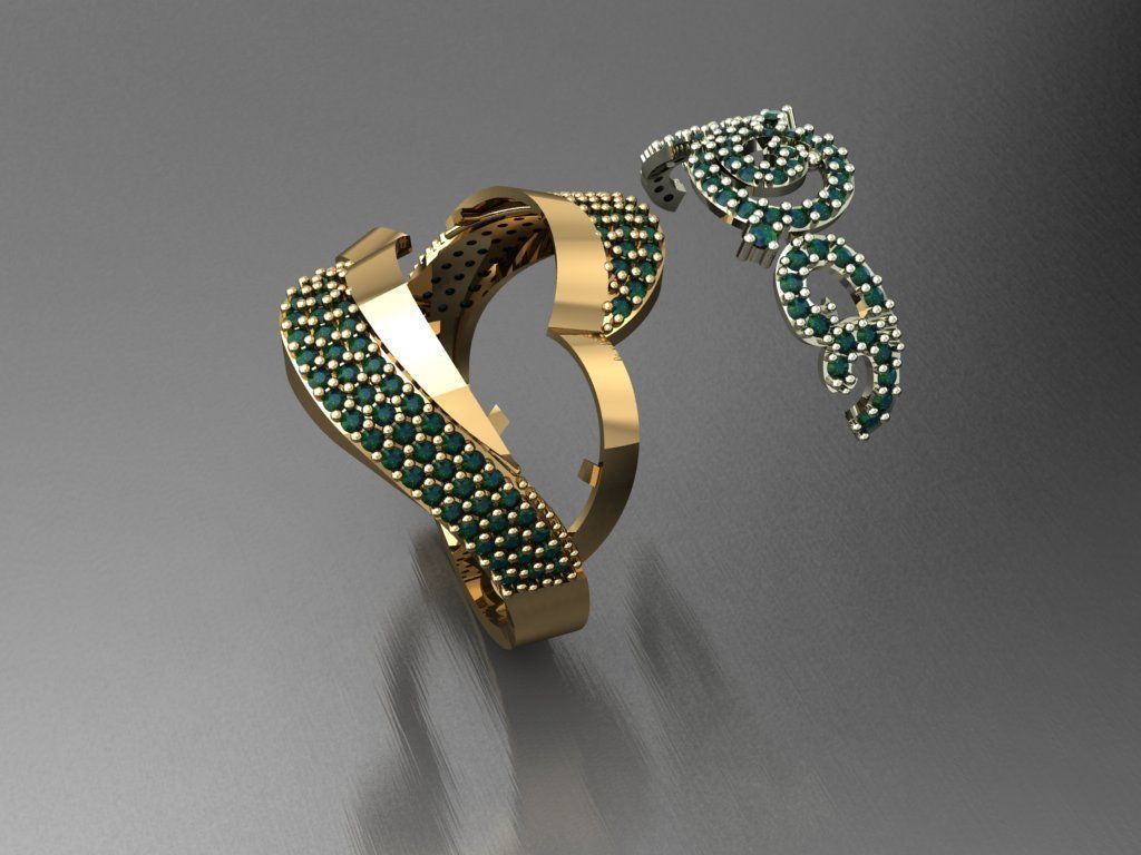 P140- Diamond ring 3D print model_5