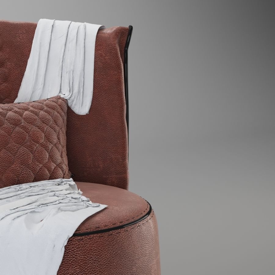 modern leather chair 3D model_1