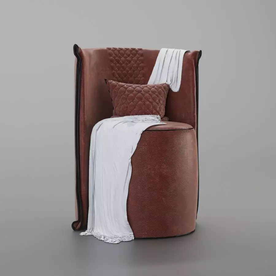 modern leather chair 3D model_0