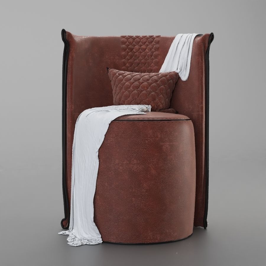 modern leather chair 3D model_3