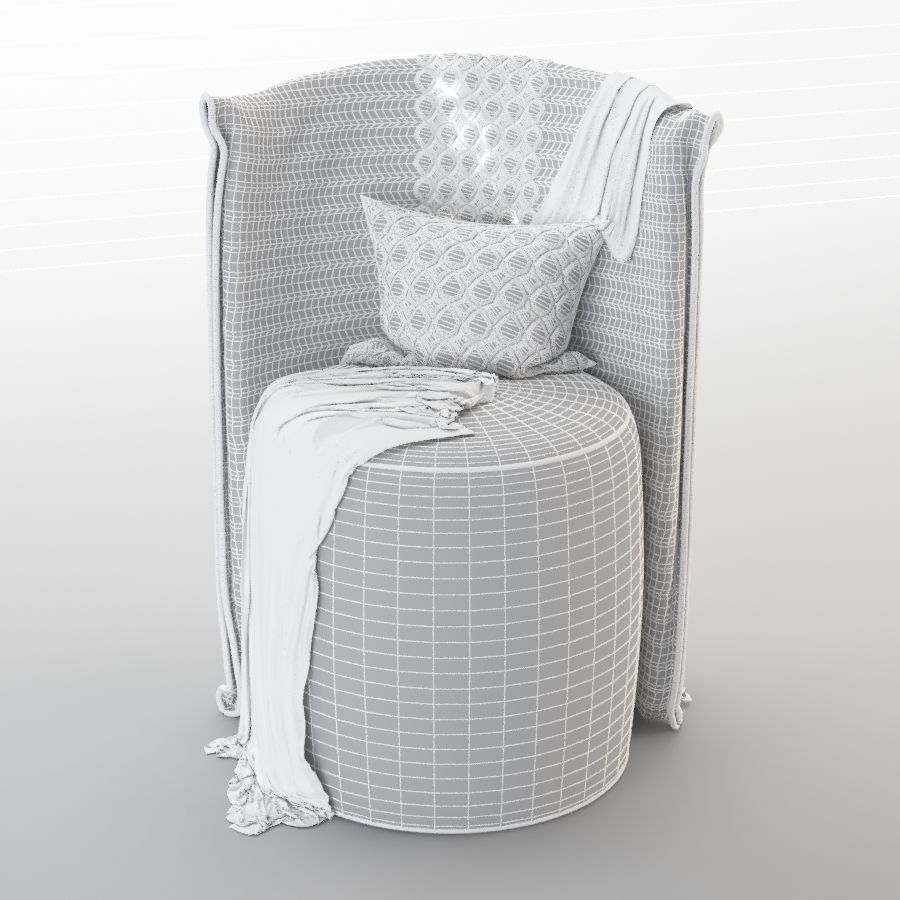 modern leather chair 3D model_4