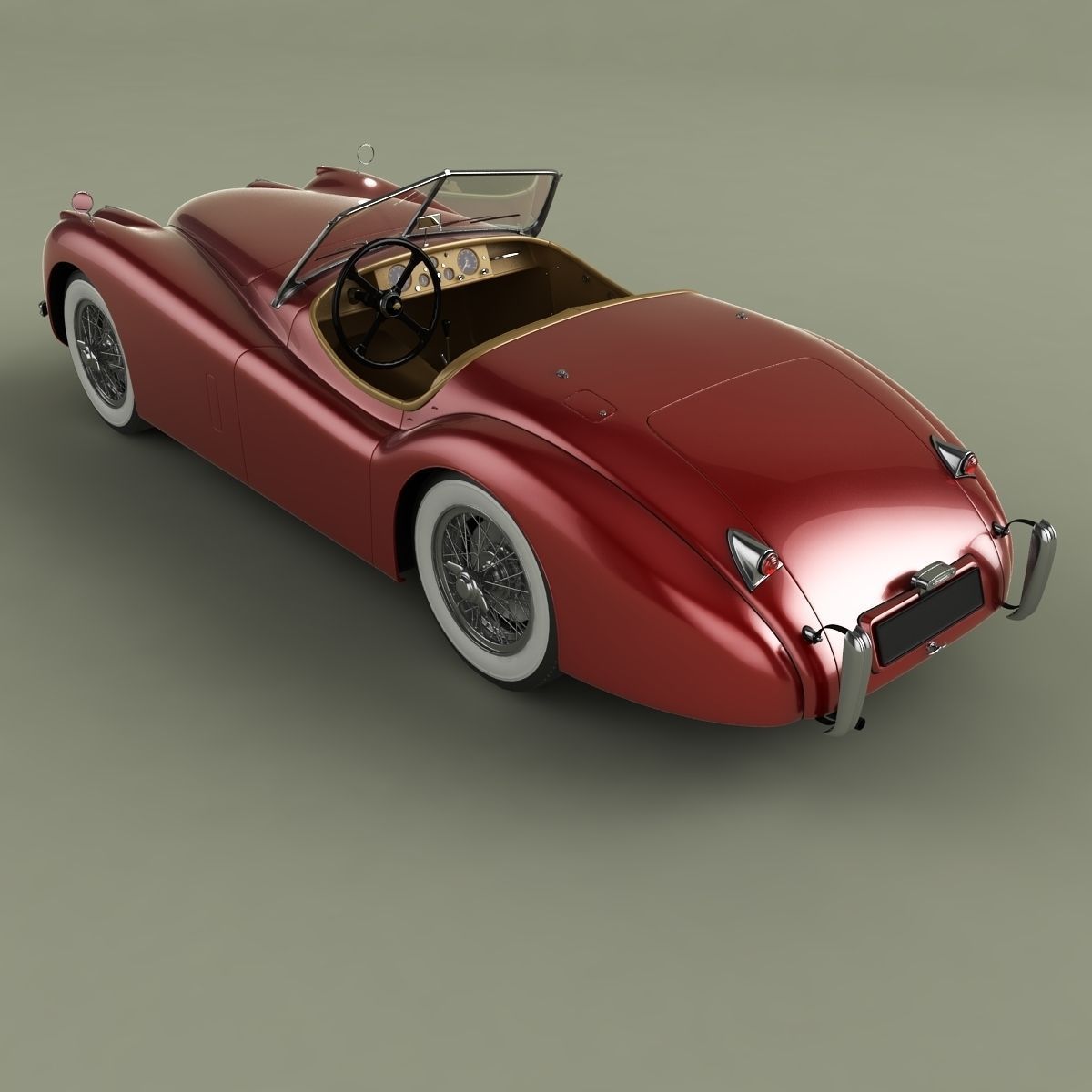 Jaguar XK120 Roadster 3D model_7