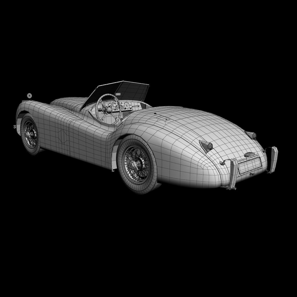 Jaguar XK120 Roadster 3D model_15
