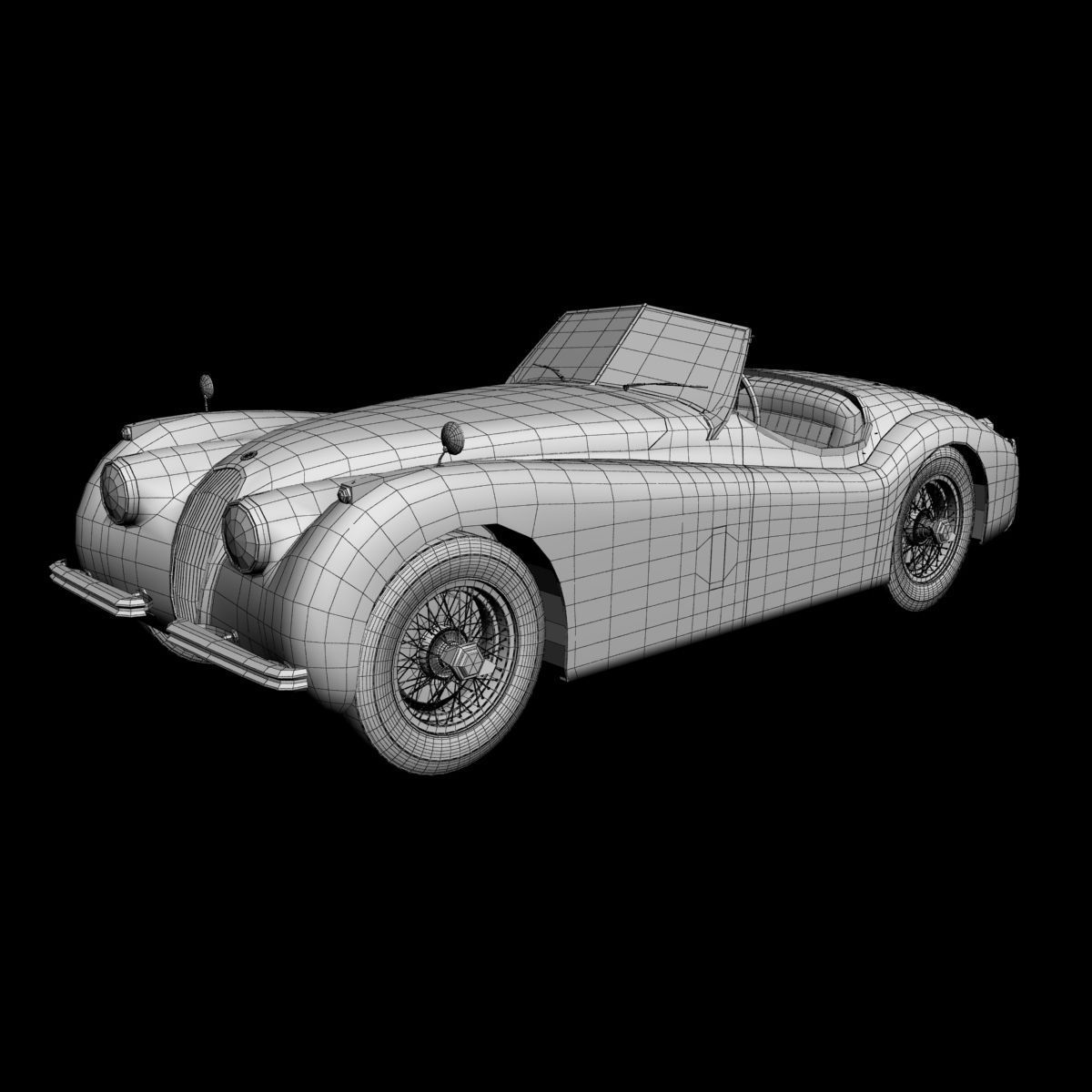 Jaguar XK120 Roadster 3D model_13