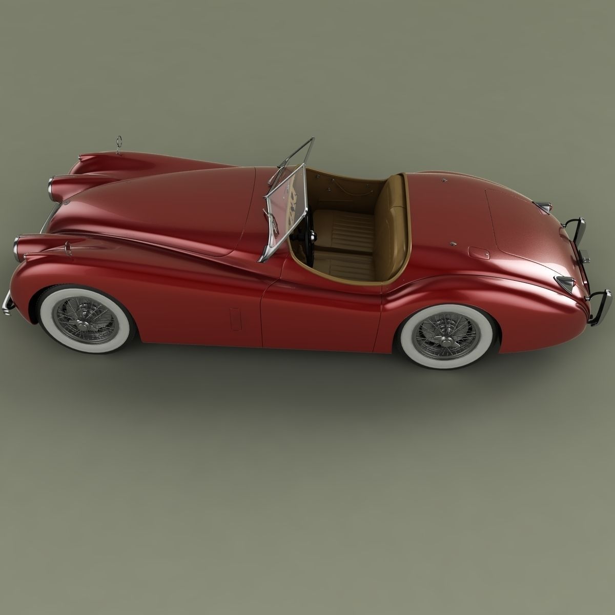 Jaguar XK120 Roadster 3D model_6