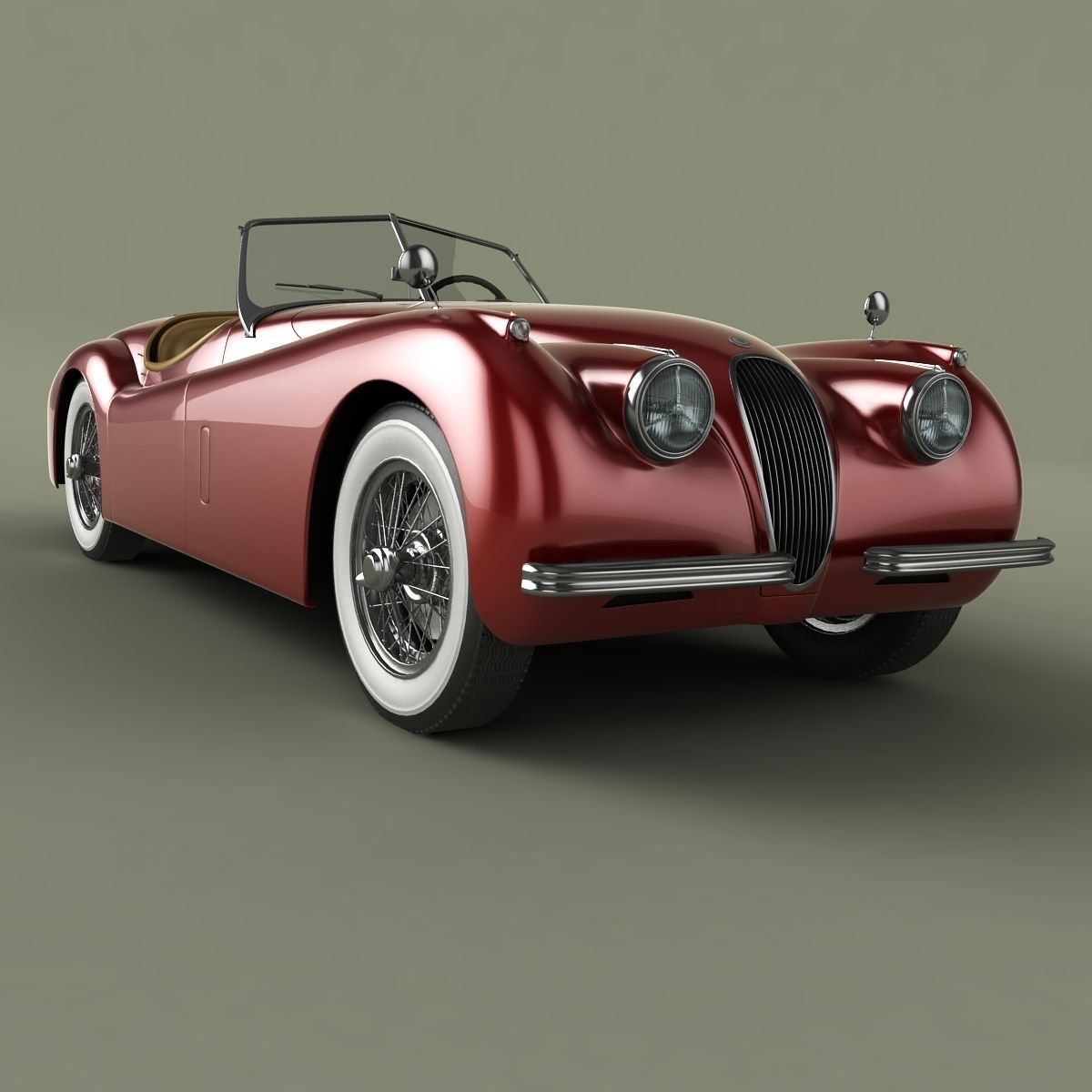 Jaguar XK120 Roadster 3D model_9