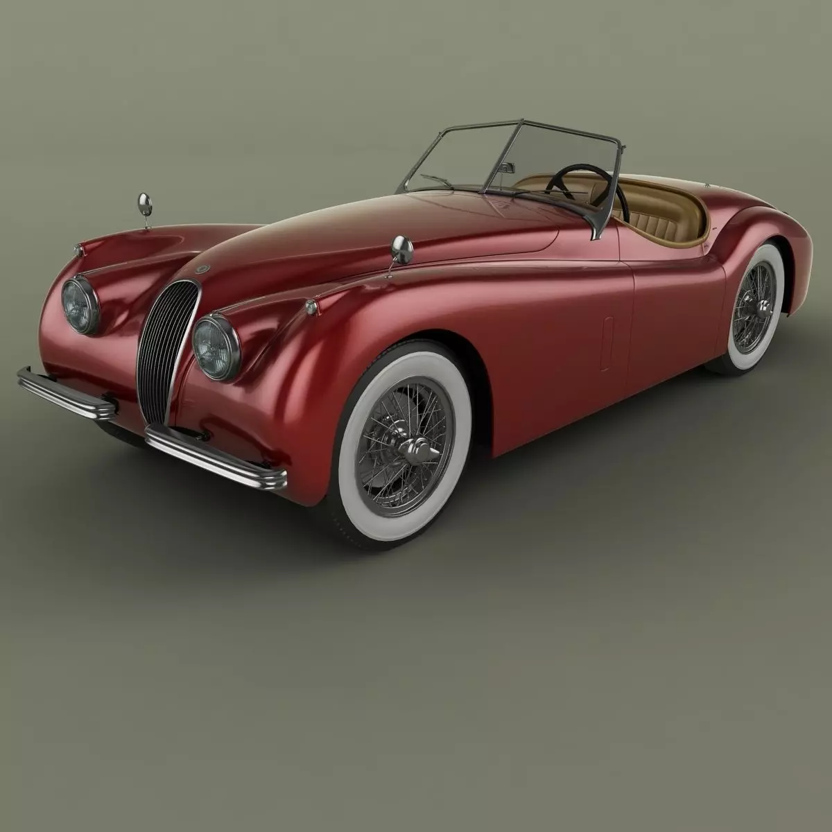 Jaguar XK120 Roadster 3D model_0