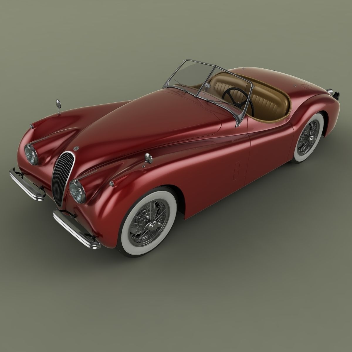 Jaguar XK120 Roadster 3D model_5