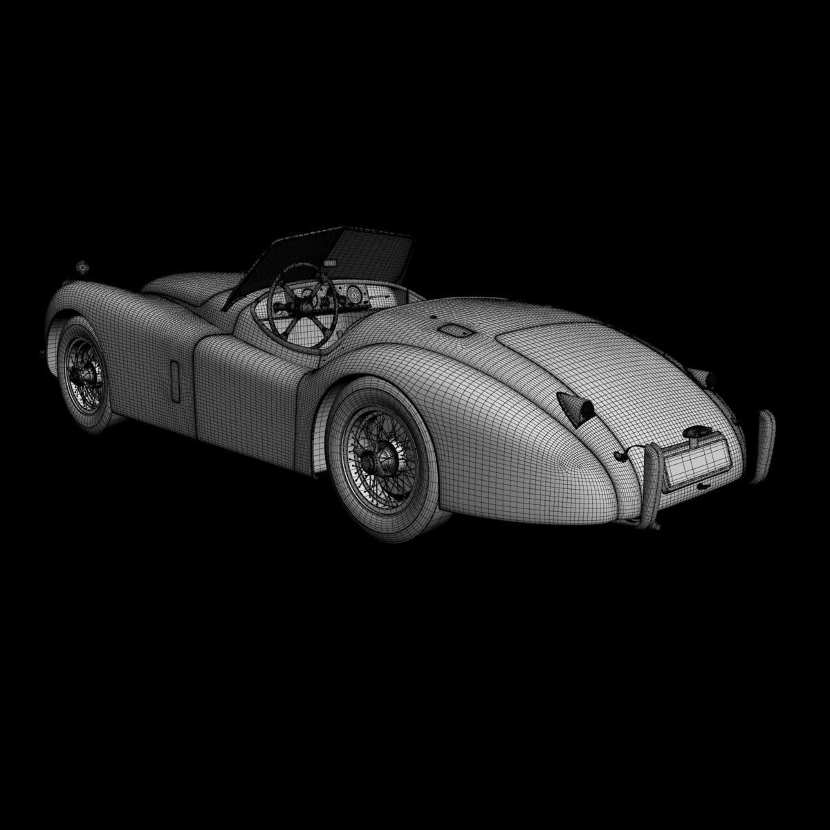Jaguar XK120 Roadster 3D model_16
