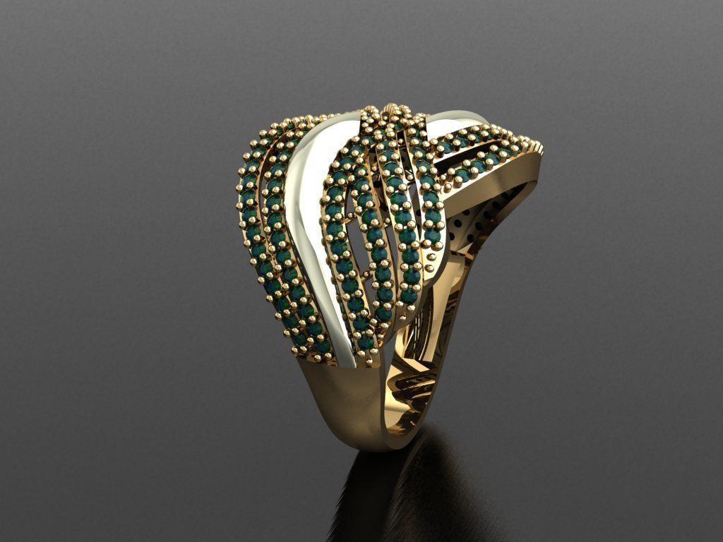 P142- Diamond ring 3D print model_4