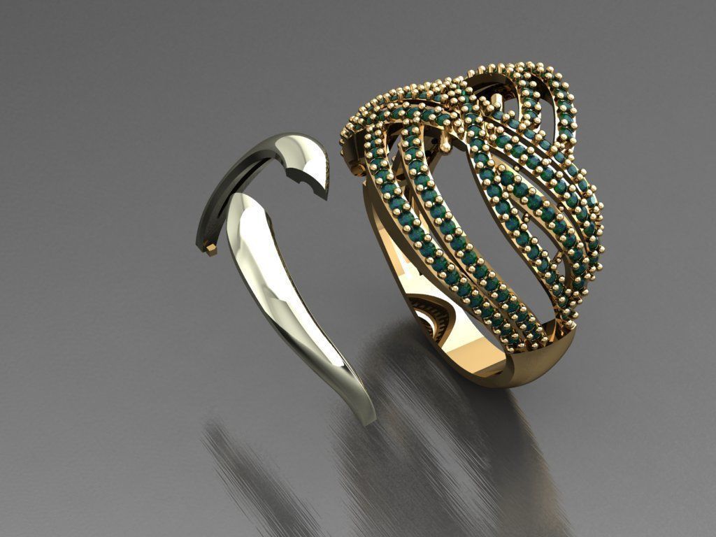 P142- Diamond ring 3D print model_5