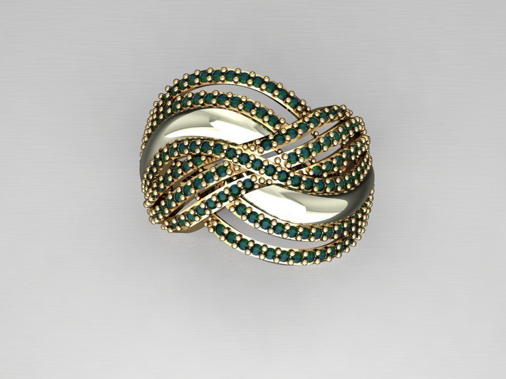 P142- Diamond ring 3D print model_2