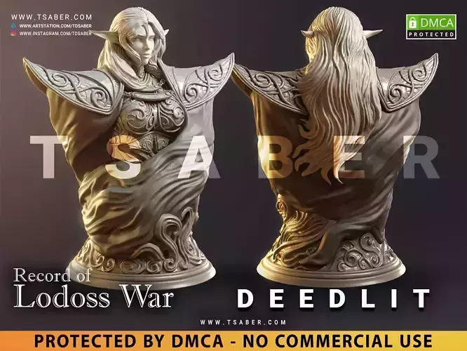 Deedlit Bust - Anime Elf Bust 3D print model