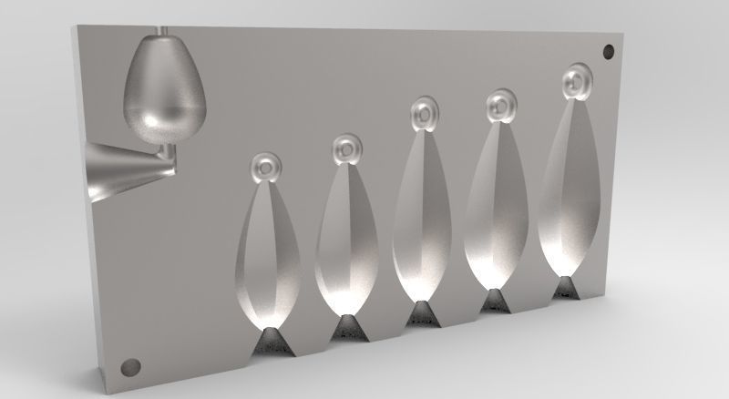 Lead Fishing Weight Mold 3D print model_1