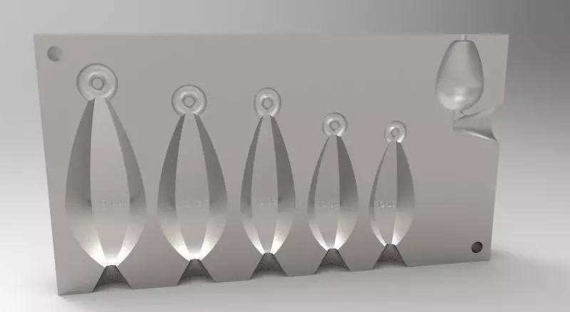 Lead Fishing Weight Mold 3D print model_0