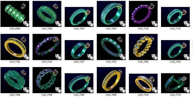 450 Eternity Bands Wedding Engagement Rings  3dm   3D print model
