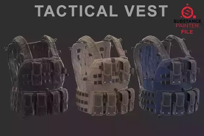 Tactical vest Low poly