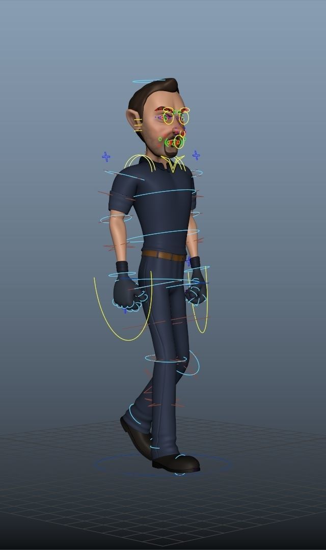 Character Worker 3D model_4