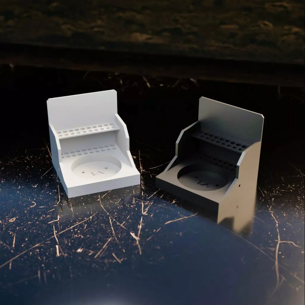 011MT LA Unit Medium Water Pot Holder and Brush Rack 3D print model_0