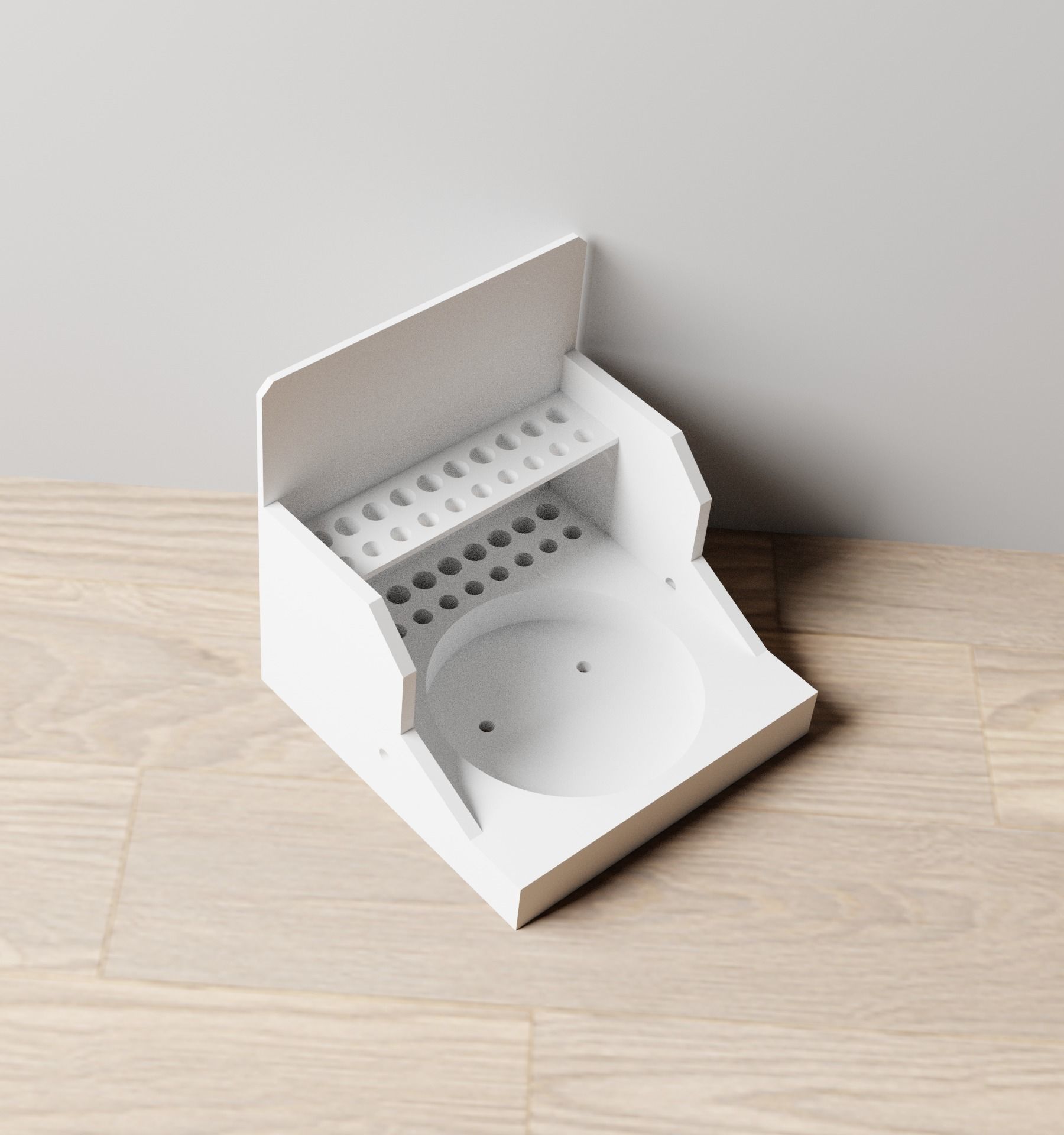 011MT LA Unit Medium Water Pot Holder and Brush Rack 3D print model_3