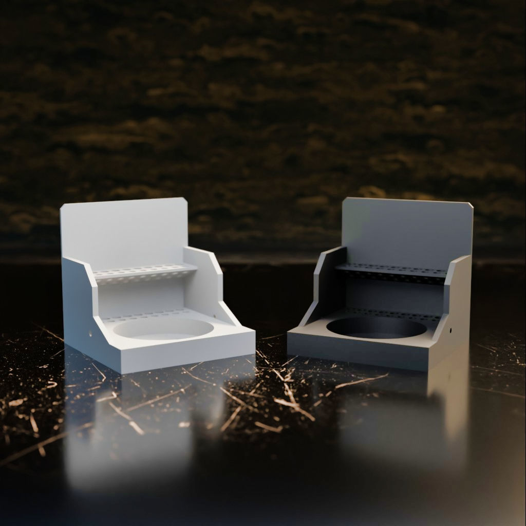 011MT LA Unit Medium Water Pot Holder and Brush Rack 3D print model_1