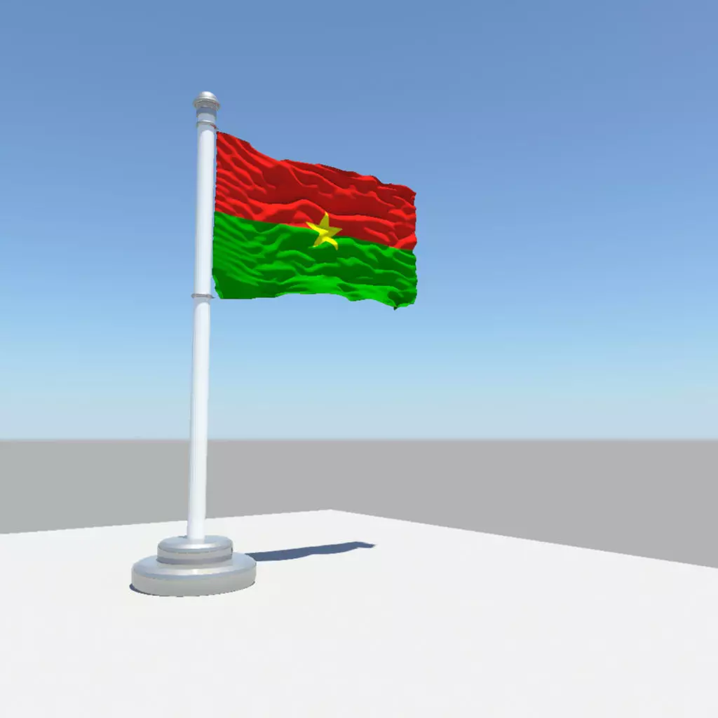 Burkina Faso Flag 3D model_0