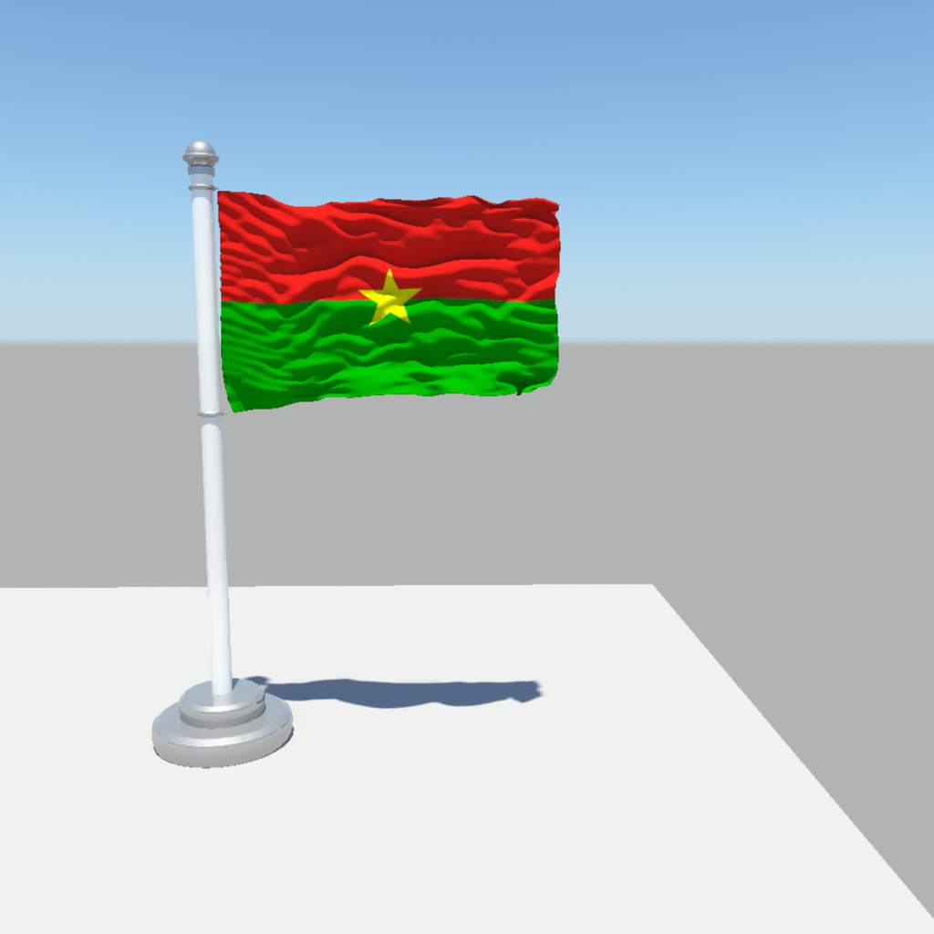 Burkina Faso Flag 3D model_1