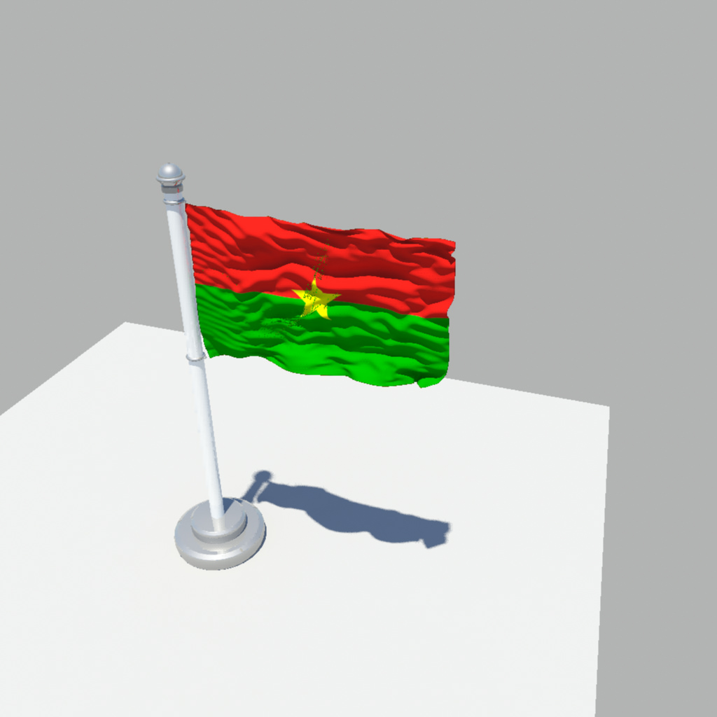 Burkina Faso Flag 3D model_2