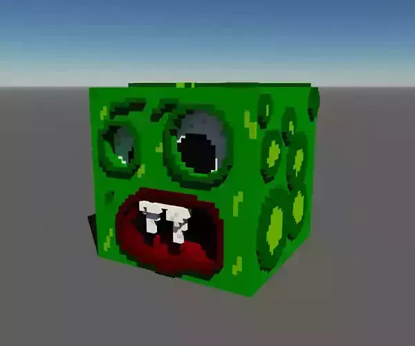 Funny Cartoon Voxel Monster