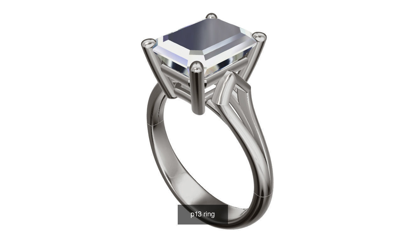 solitare engagement ring 3D Model Collection_5