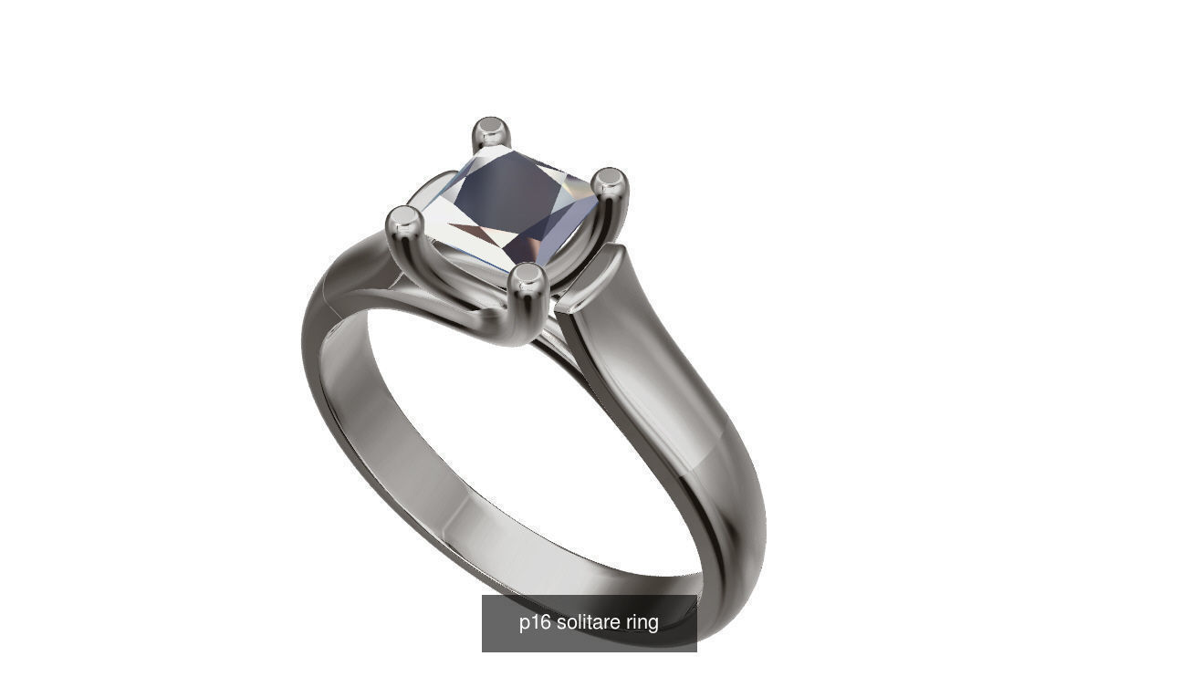 solitare engagement ring 3D Model Collection_8