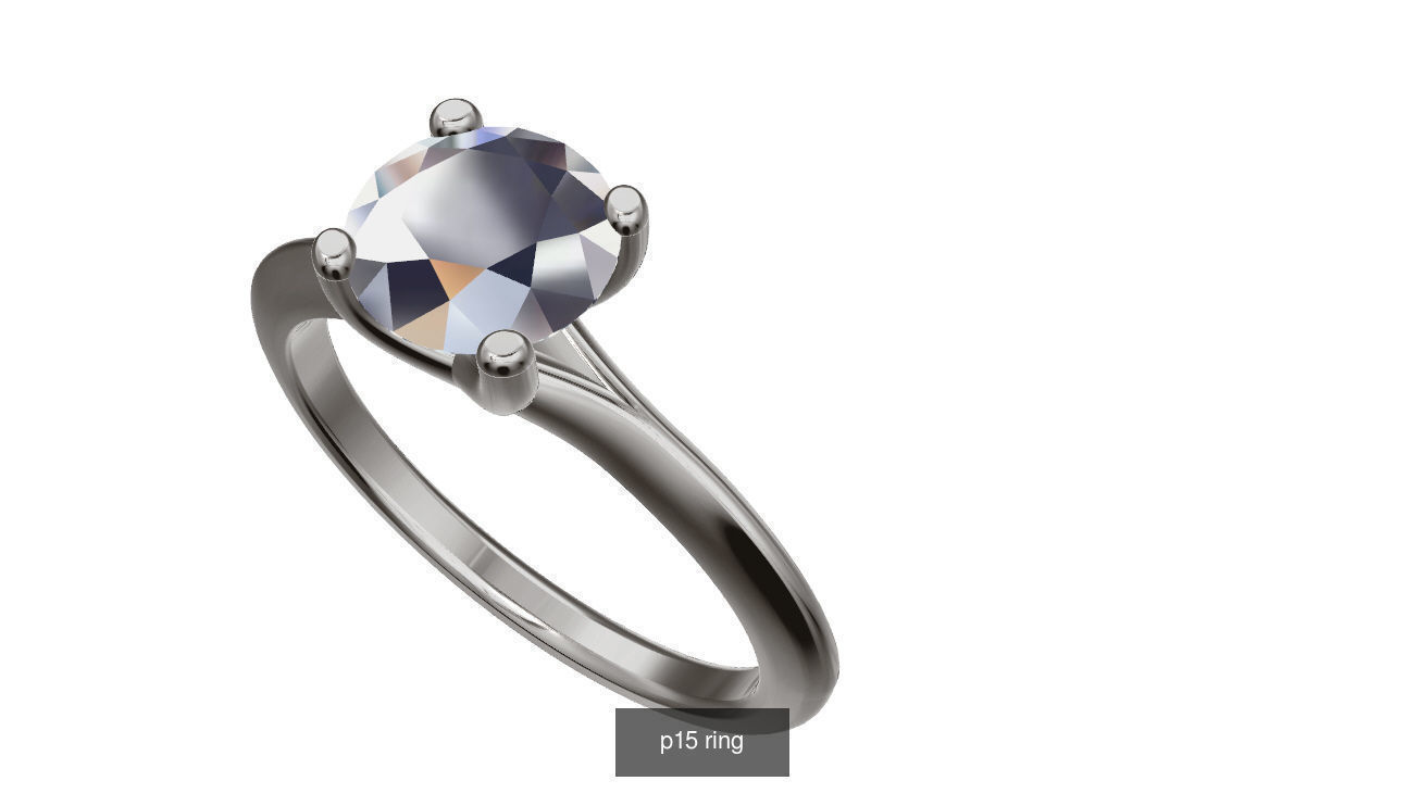 solitare engagement ring 3D Model Collection_7