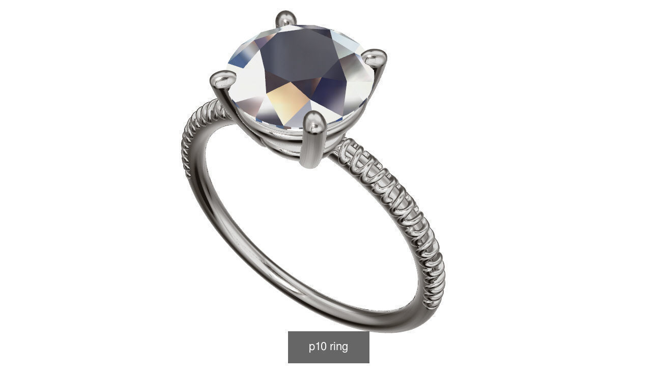 solitare engagement ring 3D Model Collection_2